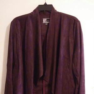 Burgundy Faux Suede Jacket W/Stretch Jrs XL